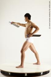 Underwear Fighting with sword Man Asian Standing poses - ALL Average Medium Black Standing poses - simple Multi angles poses Academic